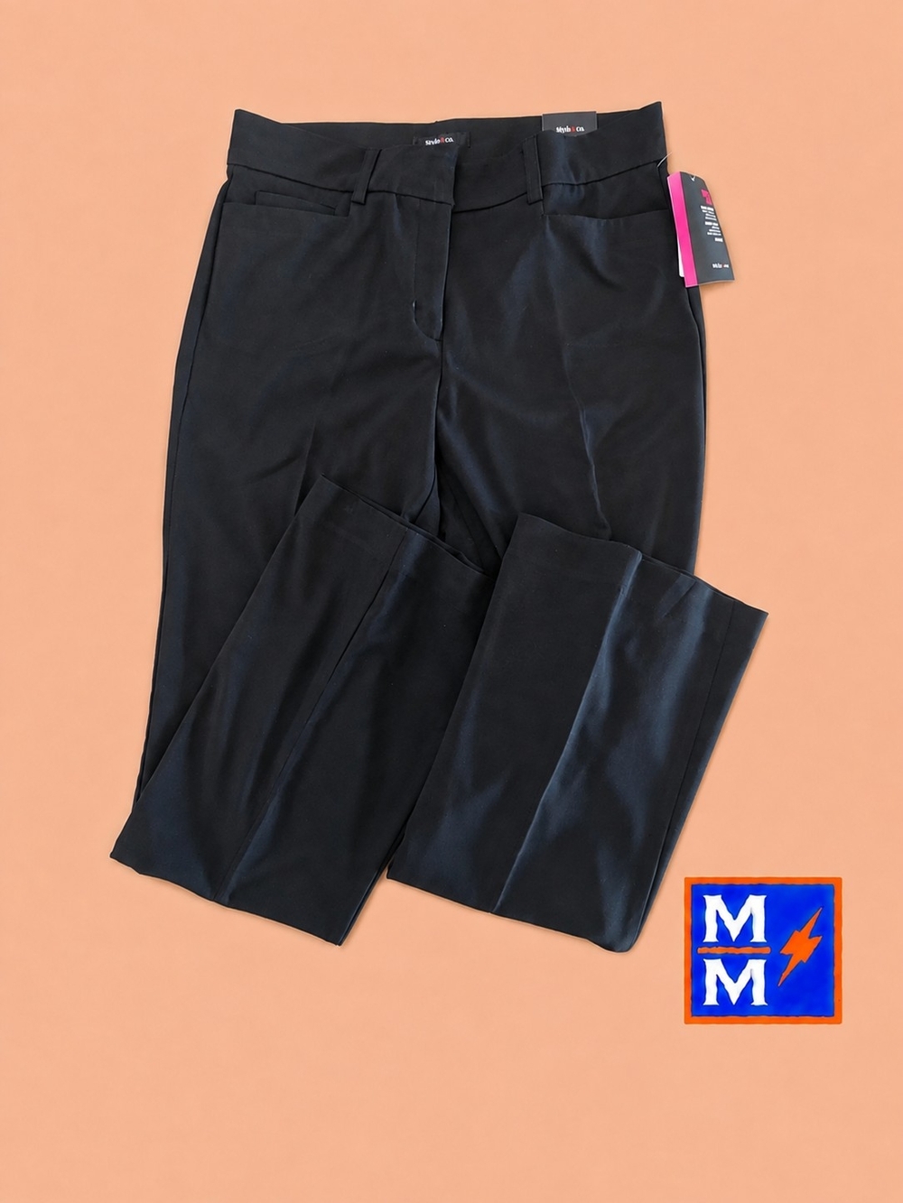 Style & Co Boot Leg Tummy Control Black Dress Pants Size 8 NWT